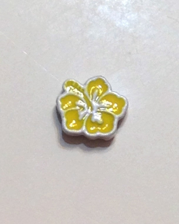 Yellow Hibiscus Floating Charm - Stoney Creek Charms