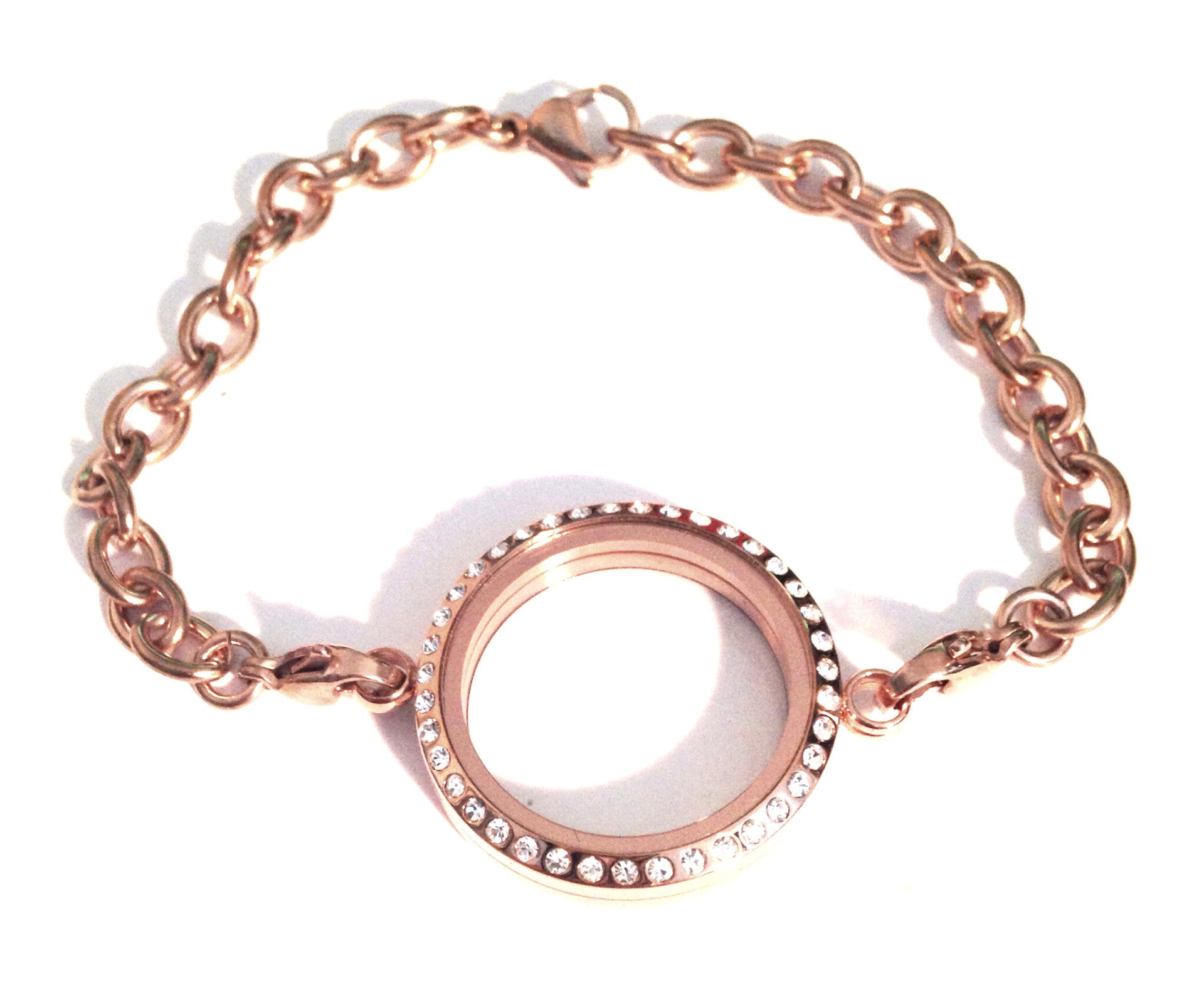 Rose Gold locket bracelet - Stoney Creek Charms