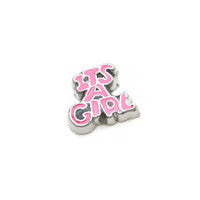 It's a Girl Floating Charm - Stoney Creek Charms