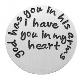 God Has You in His Arms Locket Plate - Stoney Creek Charms
