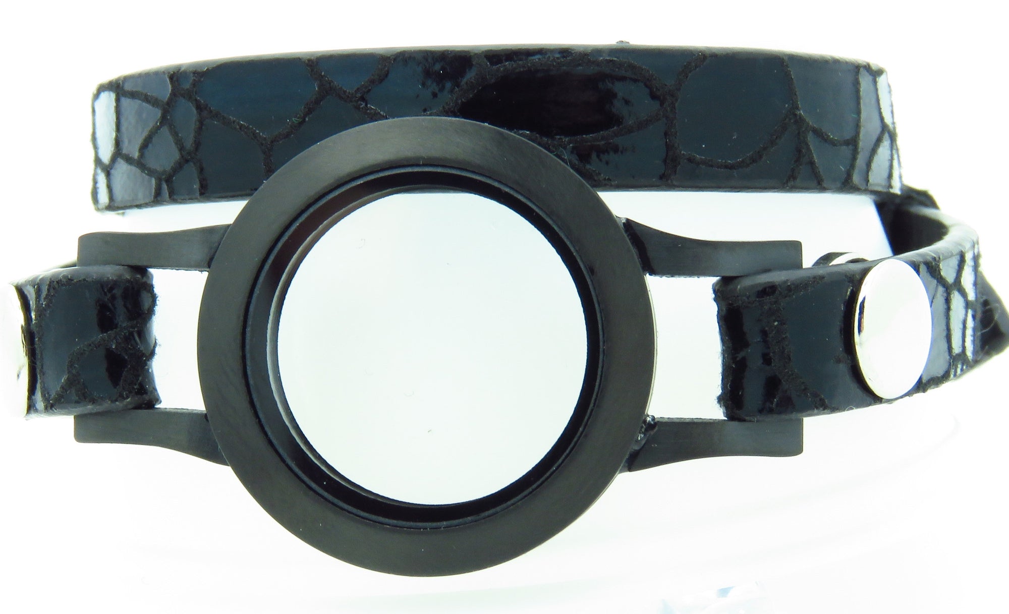 Black Leather Bracelet - Stoney Creek Charms - 1