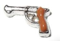 Brown gun floating locket charm - Stoney Creek Charms