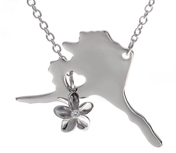 Alaska Necklace with Forget Me Not Flower