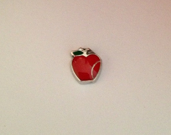 Red apple floating locket charm - Stoney Creek Charms