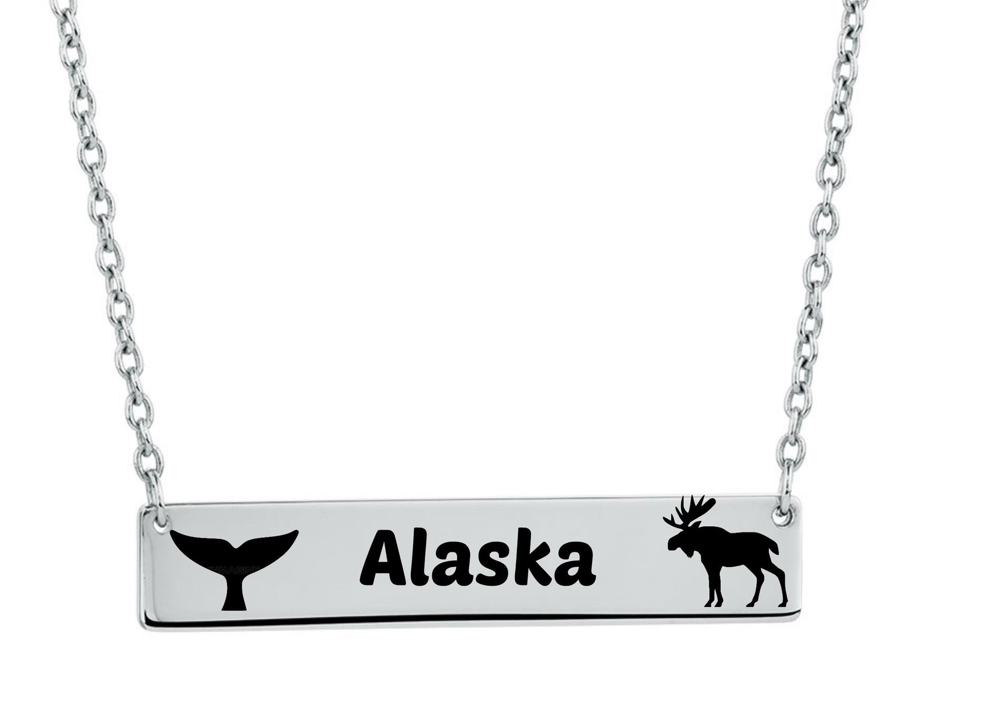 Alaska Whale Tail and Moose Necklace - Stoney Creek Charms