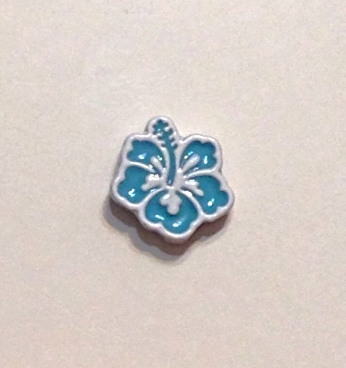 Blue Hibiscus. Floating Charm - Stoney Creek Charms