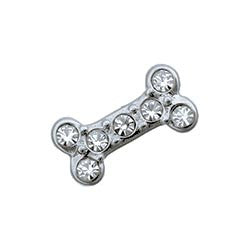 Crystal dog bone floating locket charm - Stoney Creek Charms
