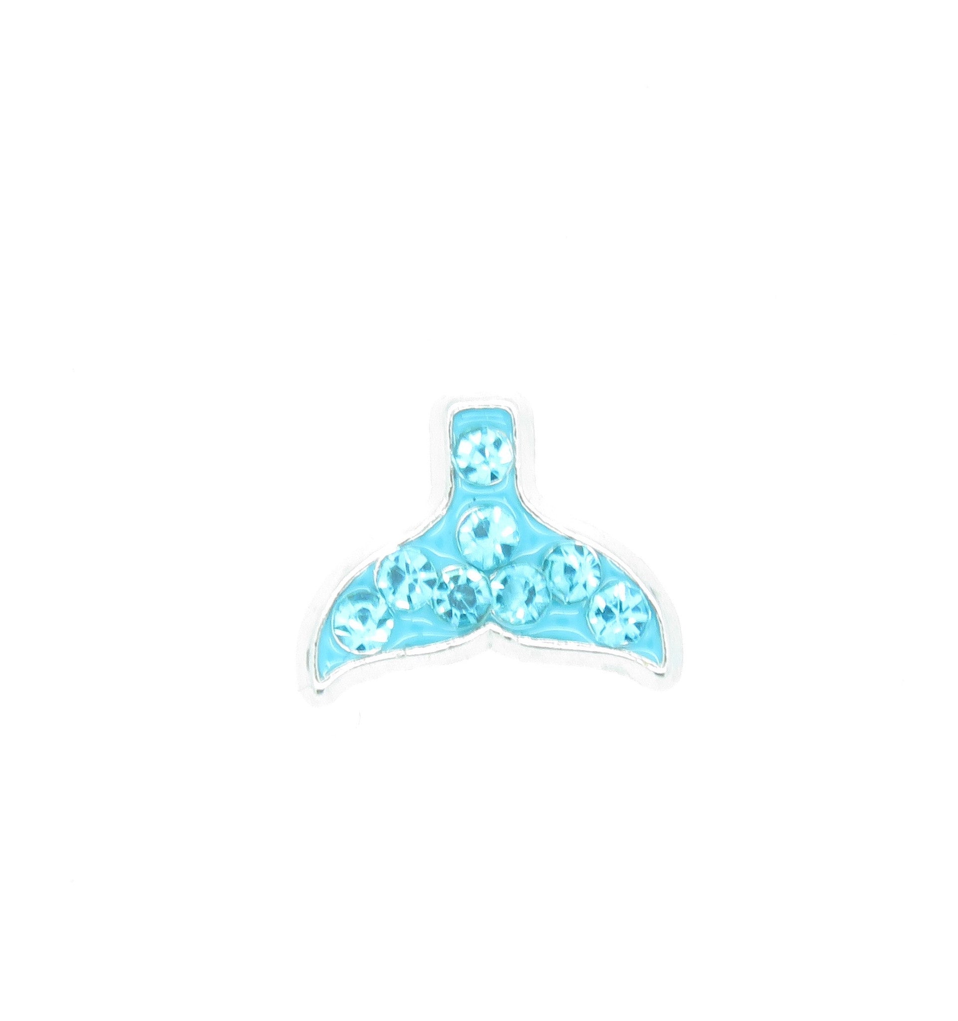 Crystal Whale Tail Floating Charm - Stoney Creek Charms