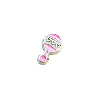Pink Baby Rattle Floating Charm - Stoney Creek Charms