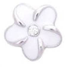 White Flower floating locket charm - Stoney Creek Charms