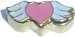 Heart with wings floating locket charm