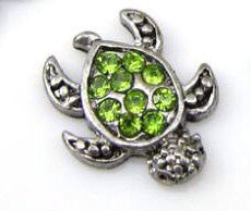 Green turtle floating locket charm