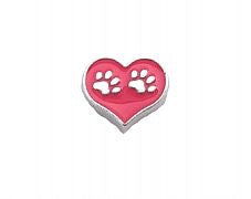 Paw Print Heart Floating Charm - Stoney Creek Charms