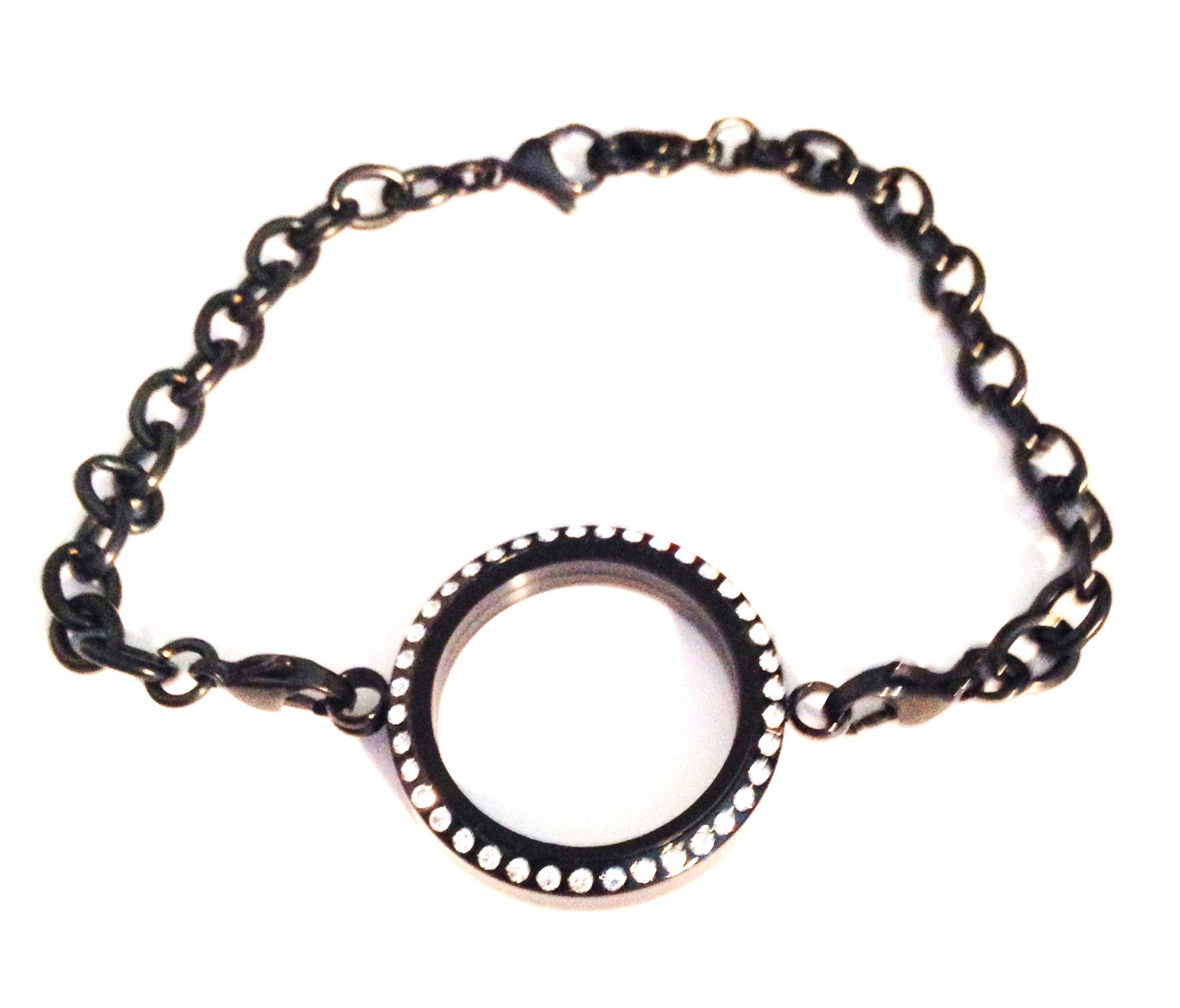 Black locket bracelet
