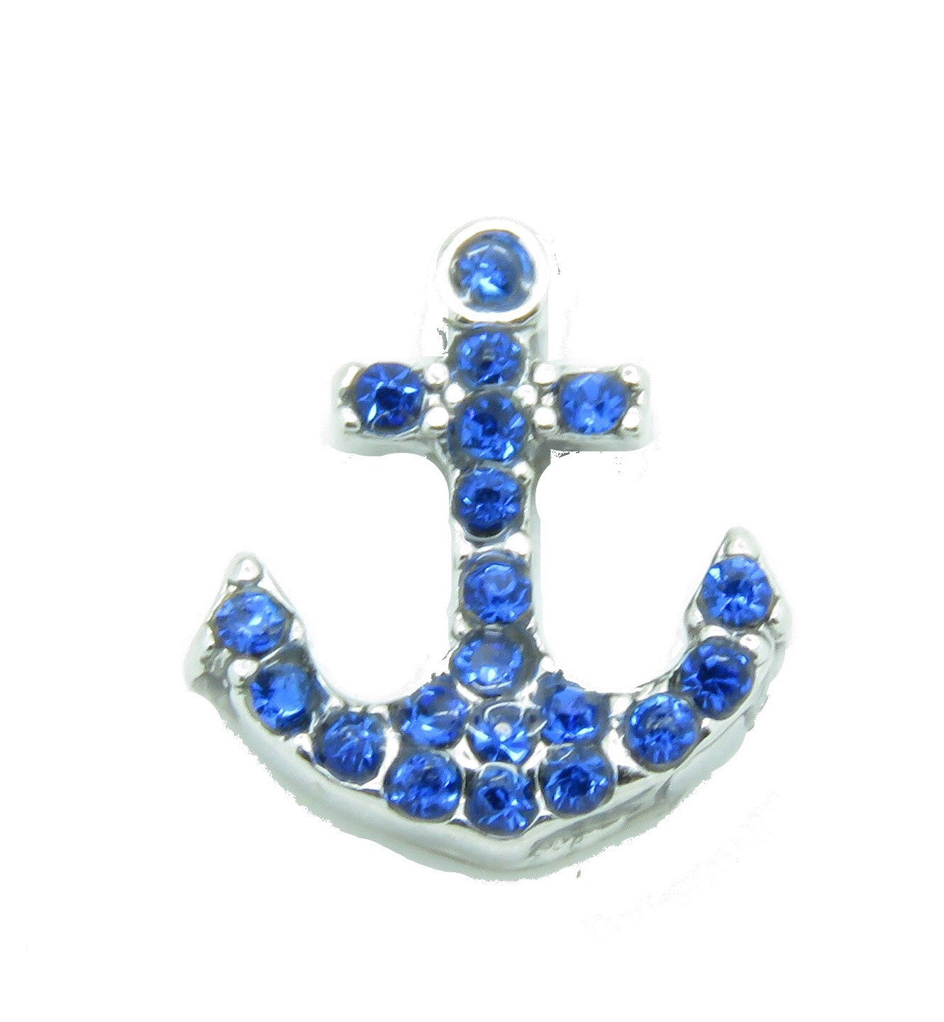 Blue Crystal Anchor Charm