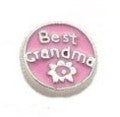 Best Grandma Pink Floating Charm
