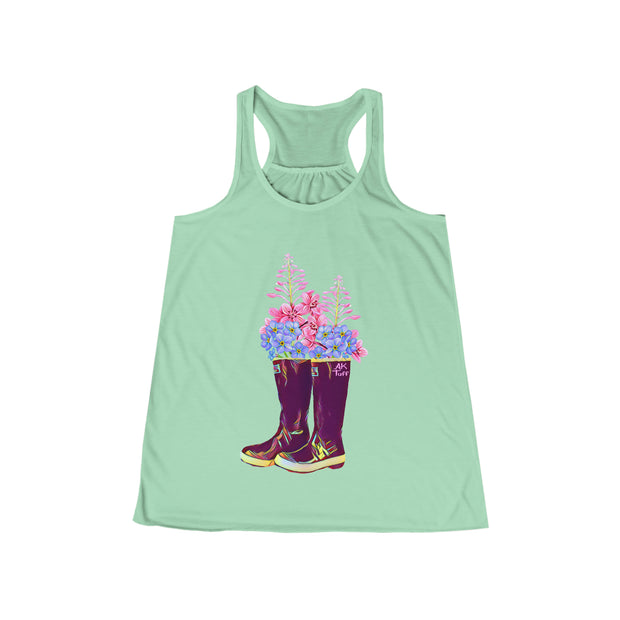 Women's Tuf Wildflower Boot Flowy Racerback Tank
