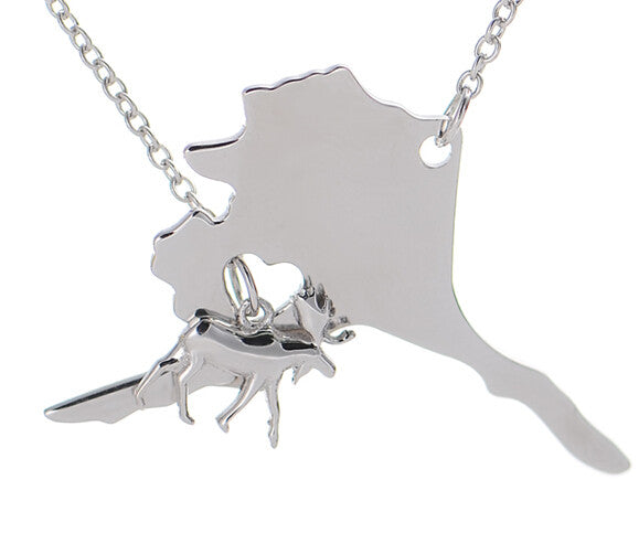 Alaska Necklace with Moose - Stoney Creek Charms