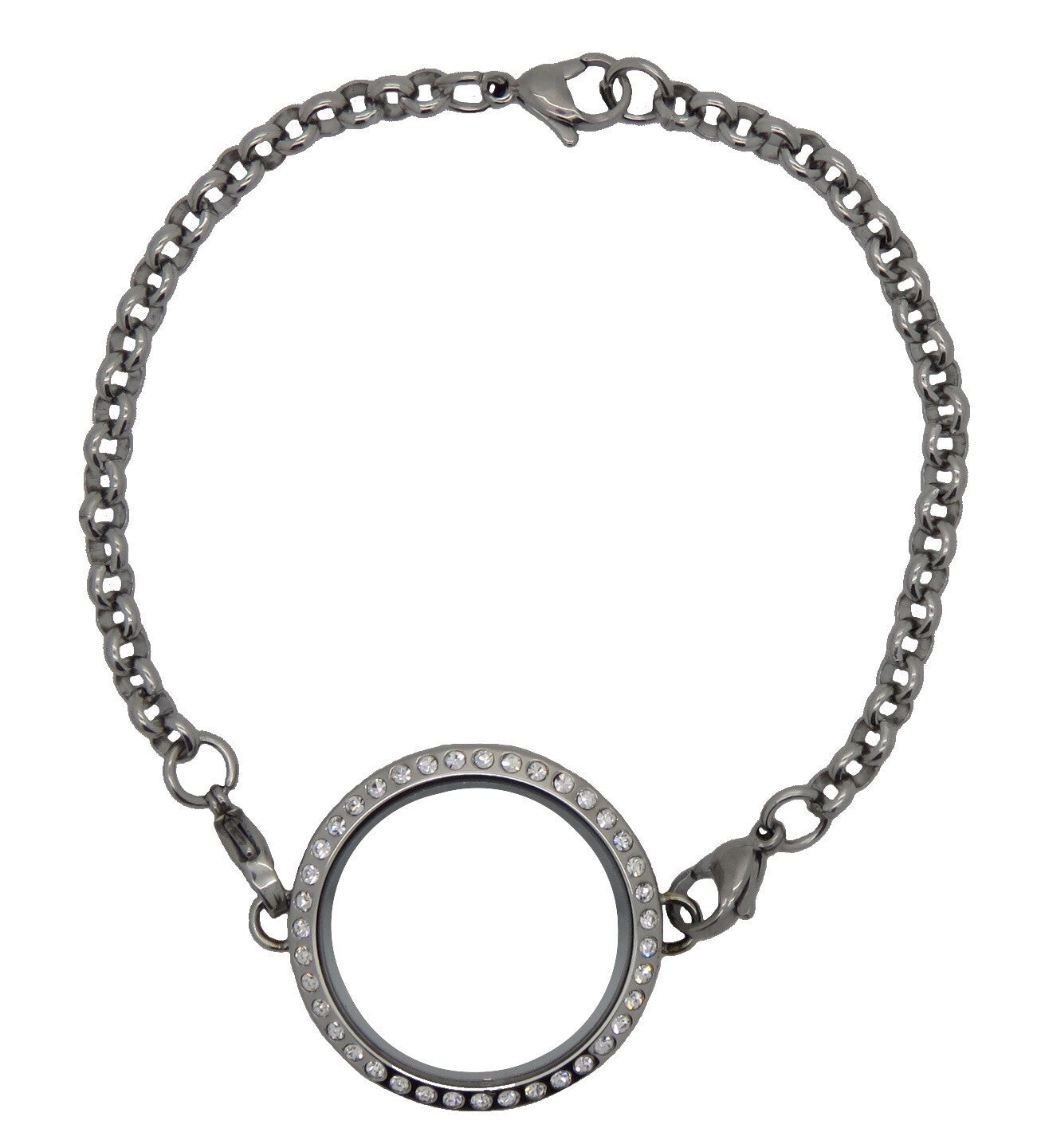 Silver Large Locket bracelet