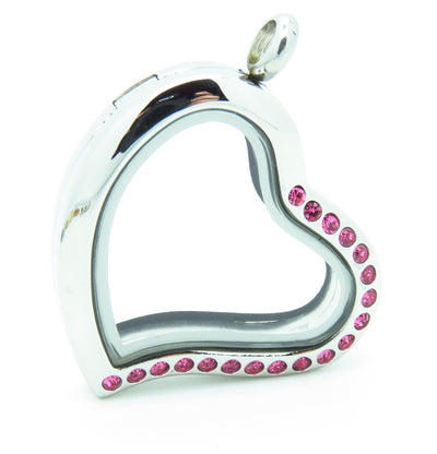 Crystal Heart Locket With Pink - Stoney Creek Charms - 3