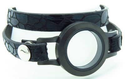 Black Leather Bracelet - Stoney Creek Charms - 2