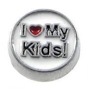 I love my kids floating locket charm - Stoney Creek Charms