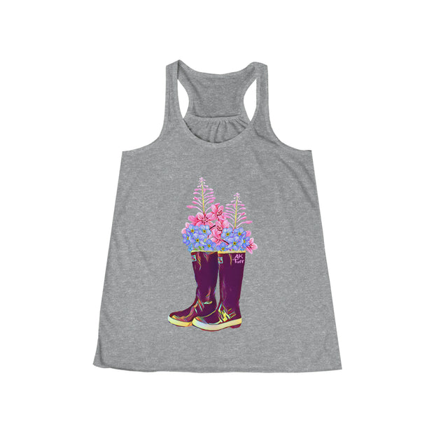 Women's Tuf Wildflower Boot Flowy Racerback Tank