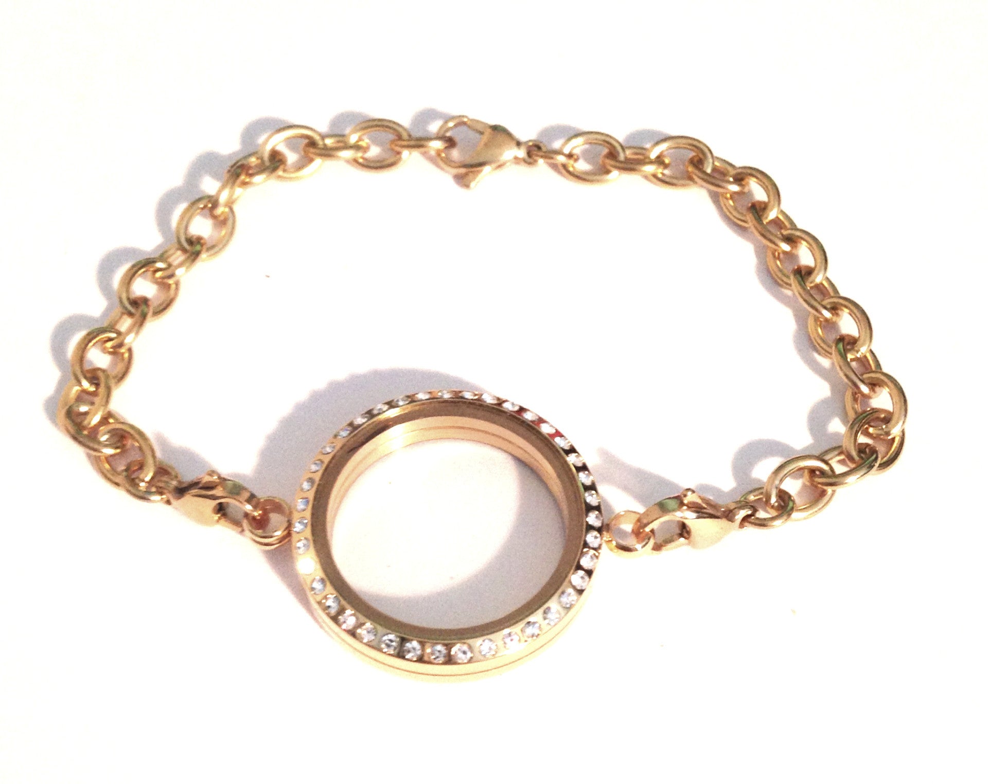 Gold locket bracelet