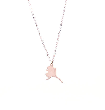 Dainty Alaska Map Necklace