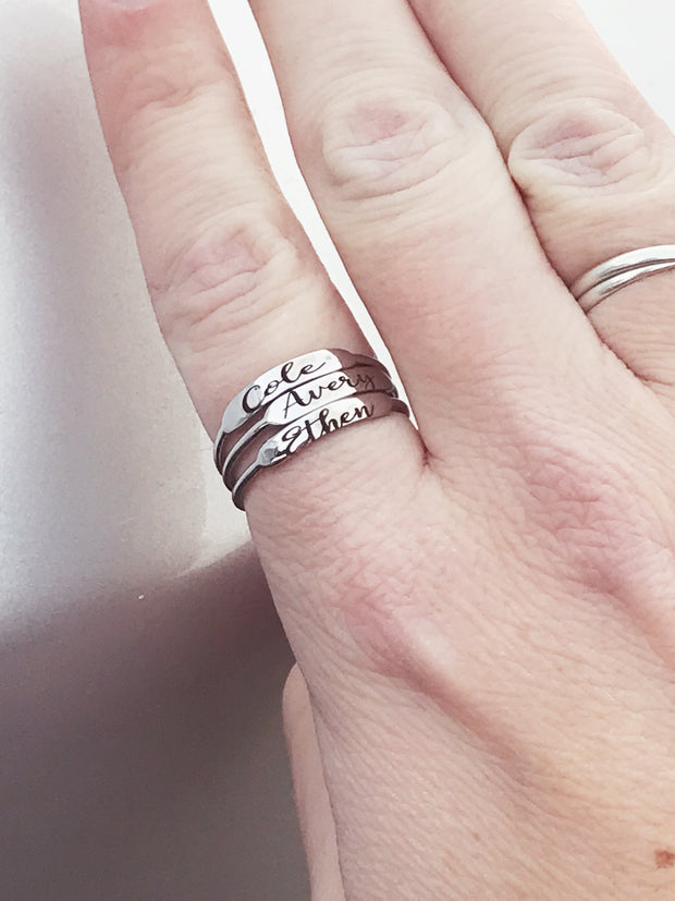 Minimalist skinny bar ring