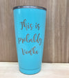 Coffee Tumbler 20oz Custom Engraved