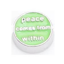 Peace Comes From Within Floating Charm