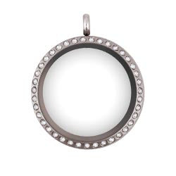 Medium 25mm Silver Crystal Floating Locket - Stoney Creek Charms